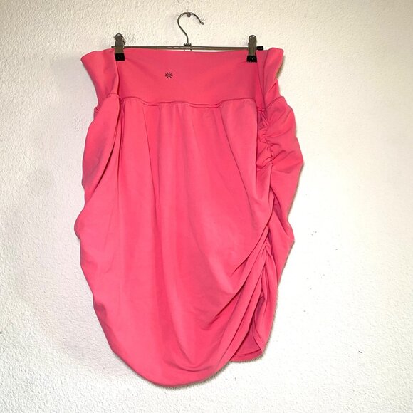 Athleta Transcend Skort Jupe-Short Ruched Mini Skirt Coral Pink 2X - Picture 5 of 7